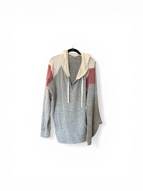 Market & Spruce Colorblock Hoodie | XL | Soft Knit Pullover Lounge Top